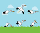 Cartoon Storks Vector