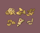 Various Pasta and Pizza Vector