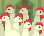 Flock of Chickens Vector