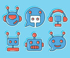 Chatbot Collection On Blue Vector