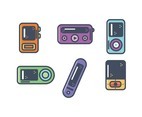 Thick Line Mp4 Player Vector