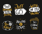 Handwriting Collection On Black Vector