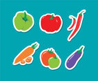 Vegetable Stickers Vector