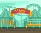 Amusement Park Entrance Vector