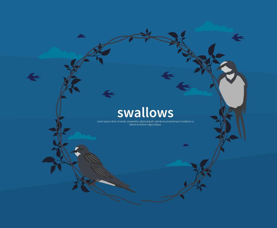 swallows With Circle Branch 