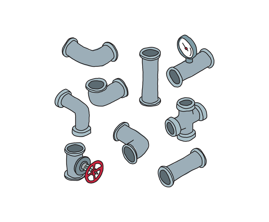 Doodled Valves And Pipes