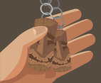 Woodcarving Keychain Vector