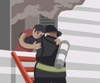Rescue from Burning Building Vector