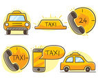 Hand Drawn Taxi Element Vector
