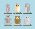 Minimalist Owls Illustration Vector
