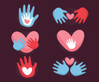Hand And Heart Vector