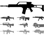 Automatic Weapons Silhouettes