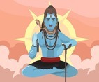 Shiva God Sun Background Vector