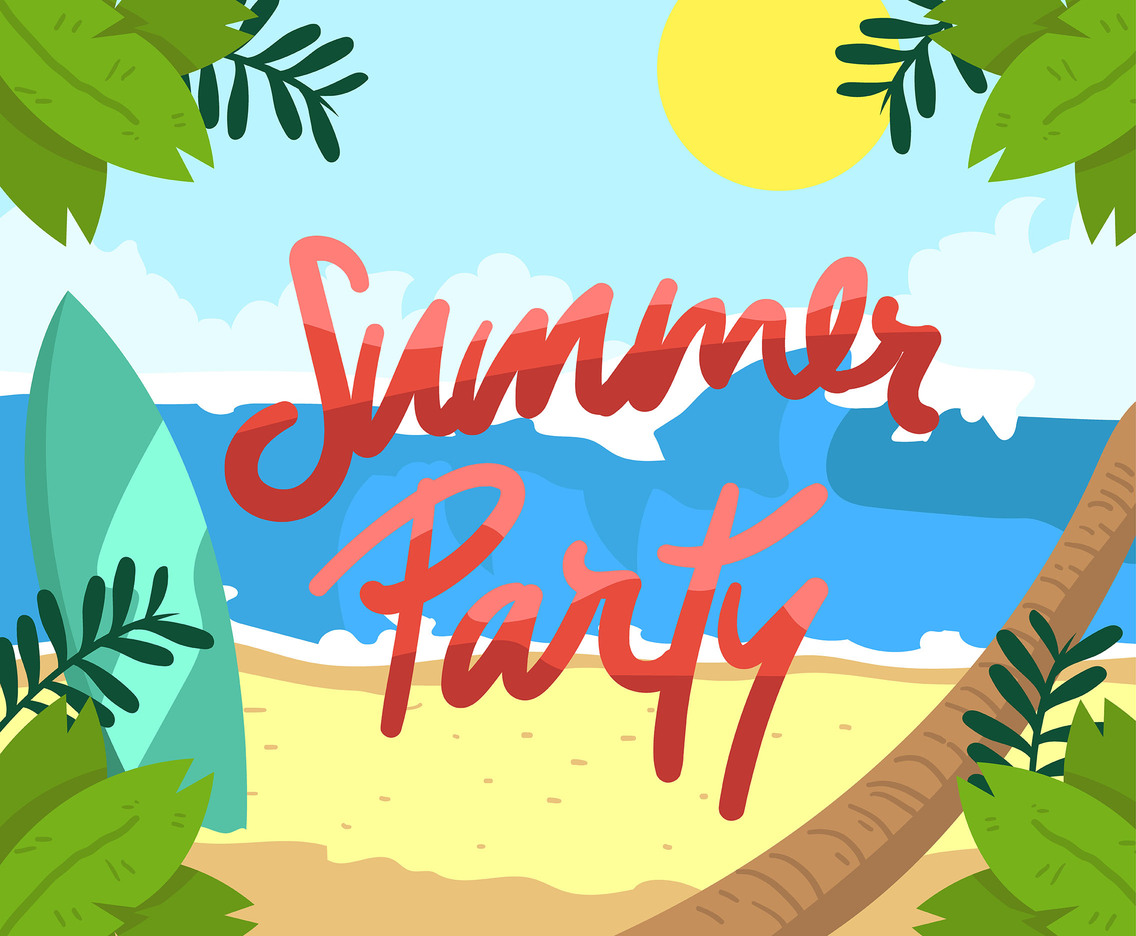 Sunny Day Summer Party Vector