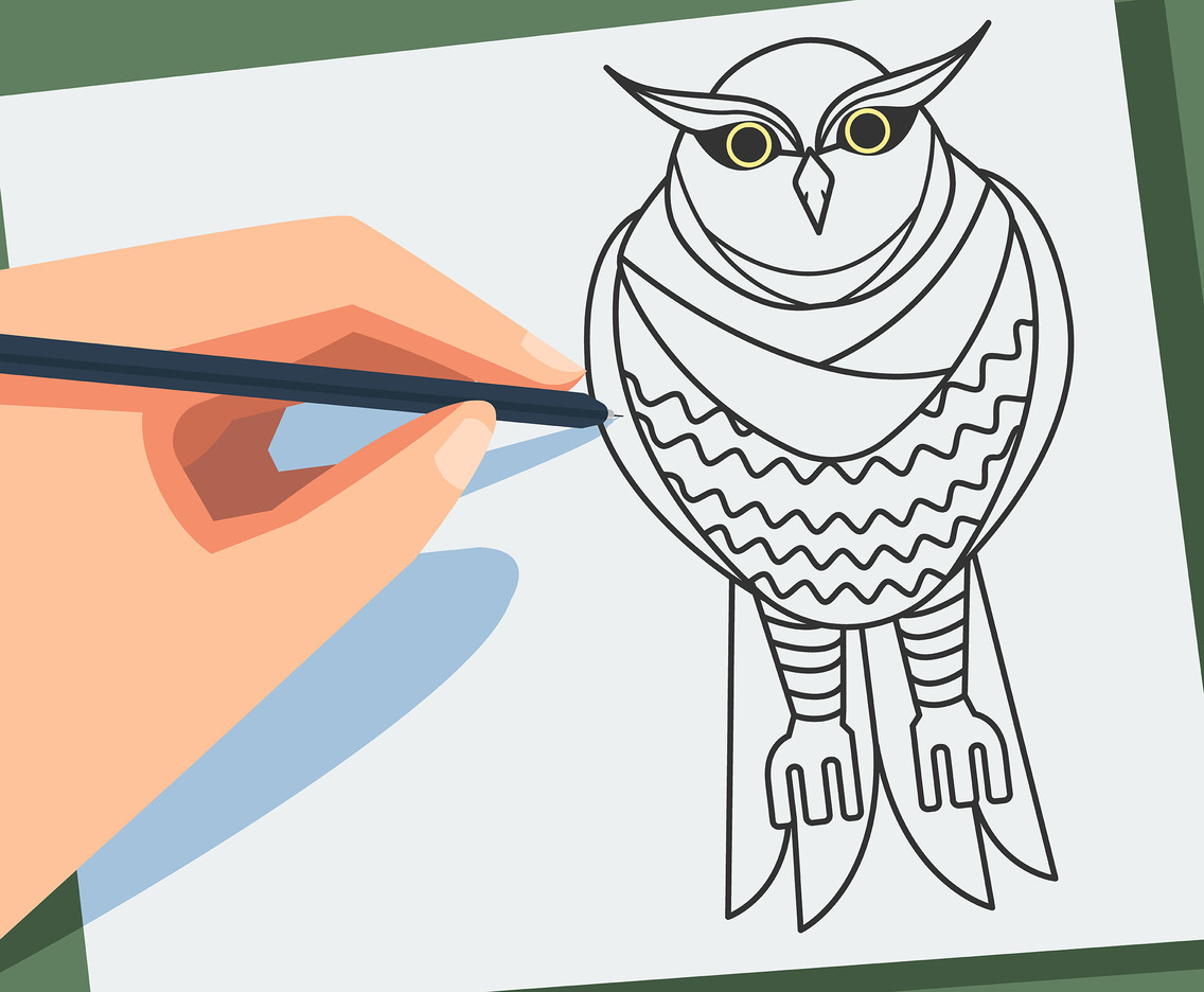 Sketch of Owls Vector