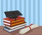 Education Background With Graduate Cap Vector