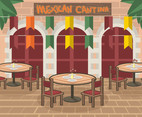 Round-Tabled Mexican Cantina Vector