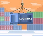 Blue Container Logistics Vector