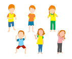 Happy Little Boys and Girls Vector