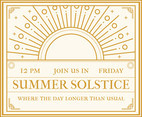 Summer Solstice Invitation Vector