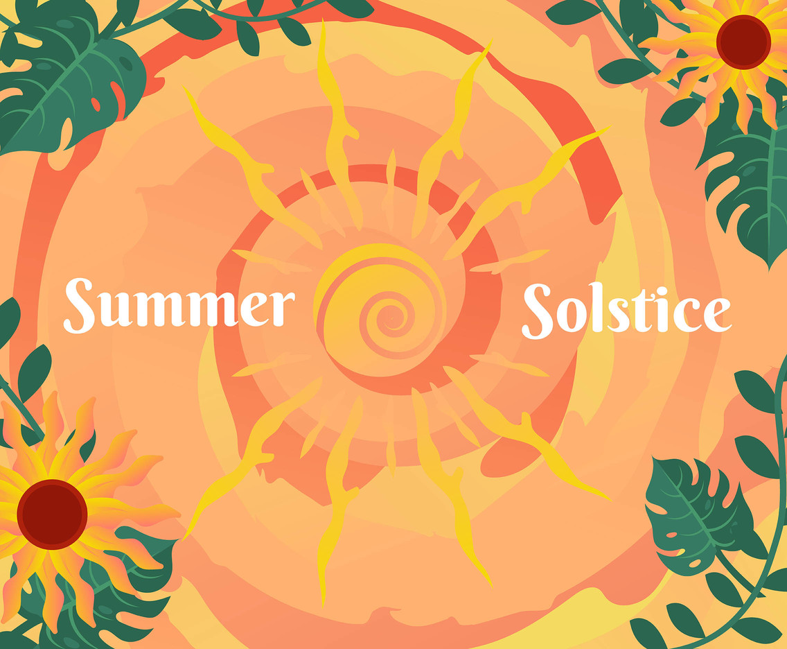 Summer Solstice Vector With Sunflower