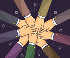 Hands Together Teamwork Vector