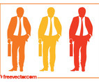 Businessman With Briefcase Silhouettes