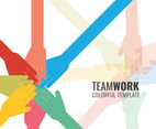 Colorful Teamwork Hands