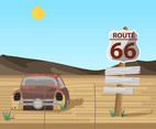 Route 66 with Car
