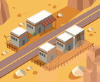 Isometric Desert with Houses