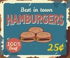 Hamburgers Vintage Sign