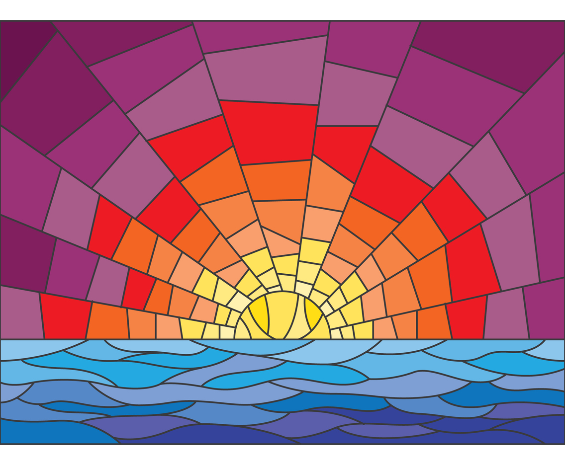 Sunset Stained Glass Illustration