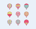 Doodled Colorful Hot Air Balloons