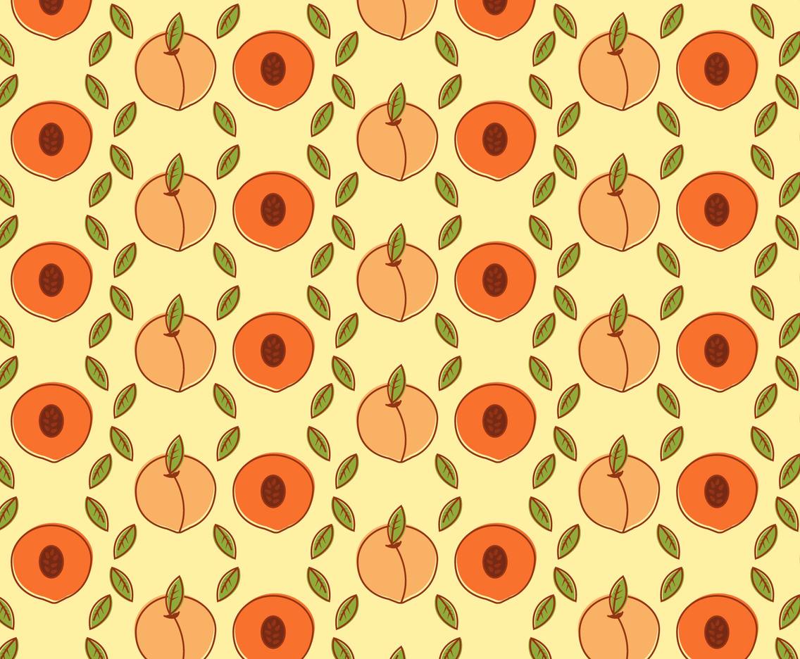 Peach Pattern Cartoon Style Vector