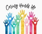 Colorful Caring Hands Up