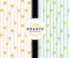 Golden Hearts Vector Background