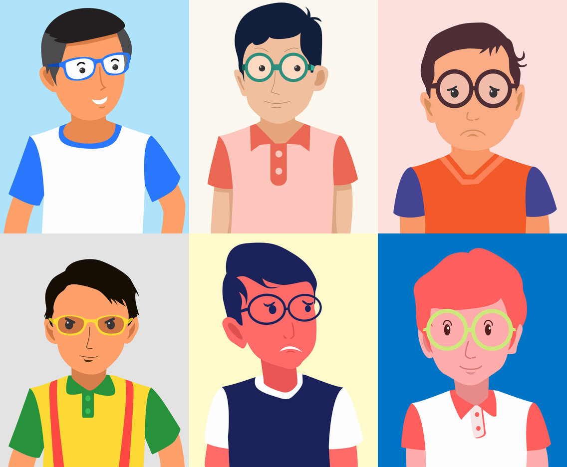 Kids with Glasses Vector