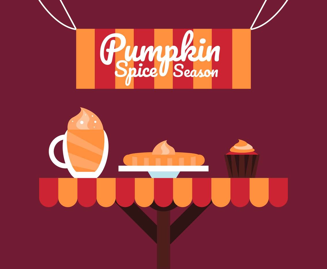 Pumpkin Spice Food Flat Illustration Vector