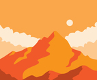 Mountain Landscape In Orange Tone
