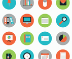Colorful Flat Business Icons