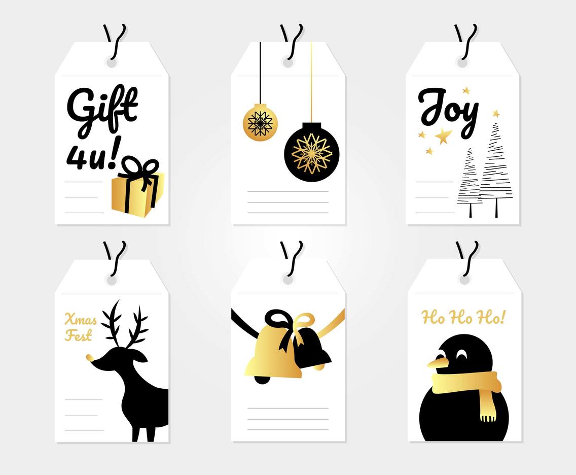 Holiday Gift Tags Template Vector