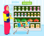Shopping for Grocery  Vector