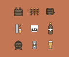 Outlined Alcohol Icon Set