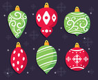 Red And Green Christmas Ornament Vector