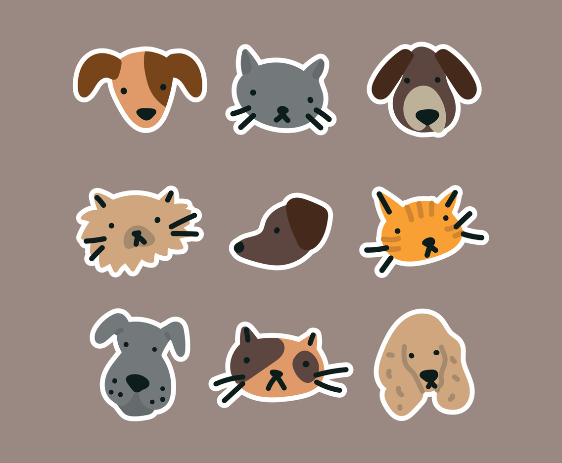 Cute Bold Animal Stickers