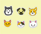 Hand Drawn Dogs and Cats Vector