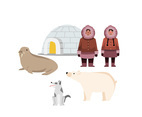 Eskimo Life Illustration Vector