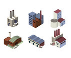 Isometric Industrial Buildings Set