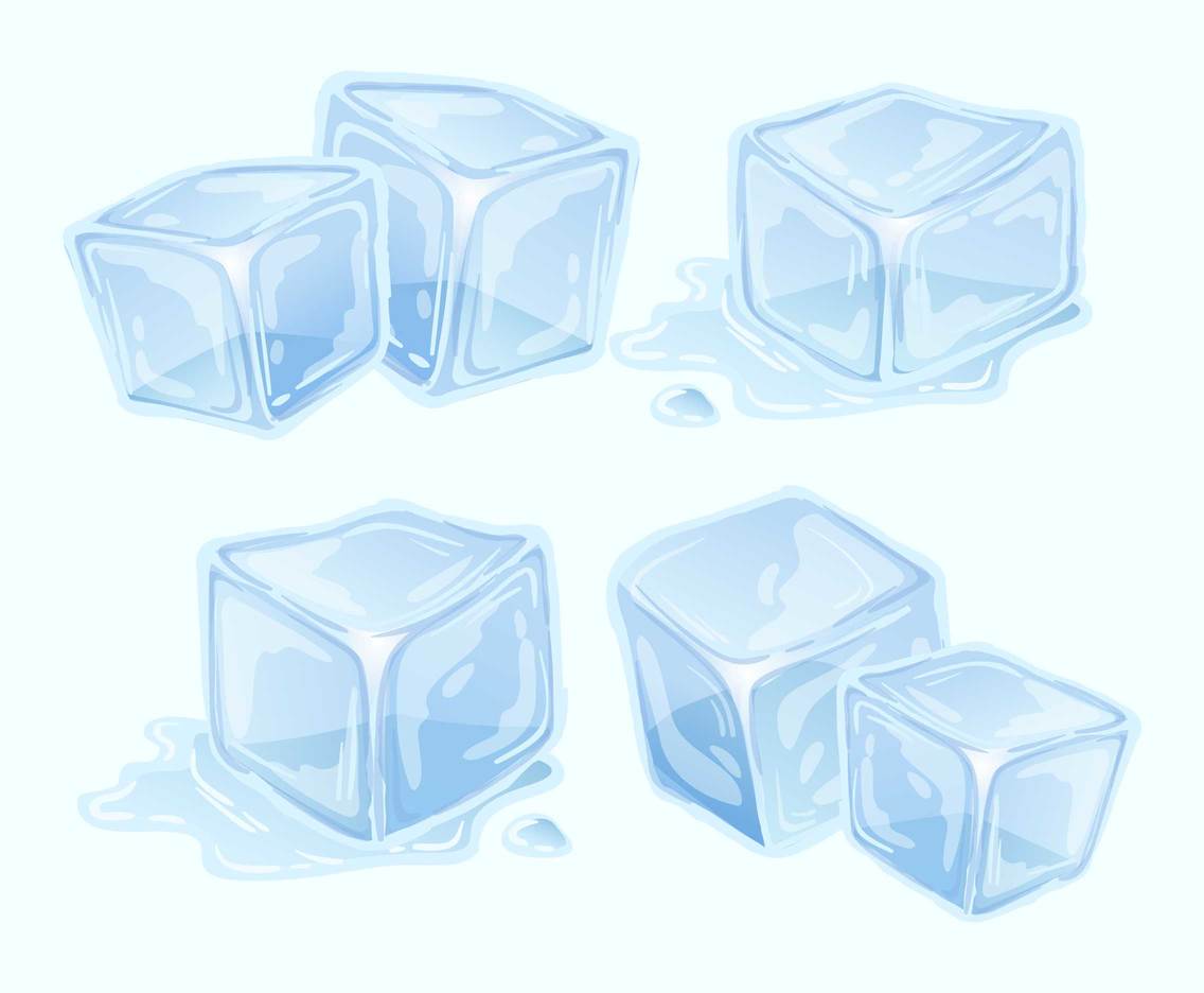 Melted Ice Cubes Vector