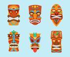 Tiki Ethnic Masks Vector